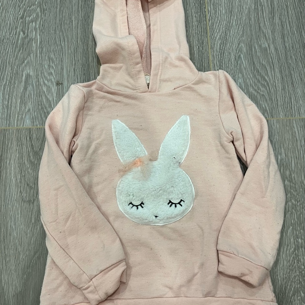 Source Unknown Pink and White Bunny Face Hoodie